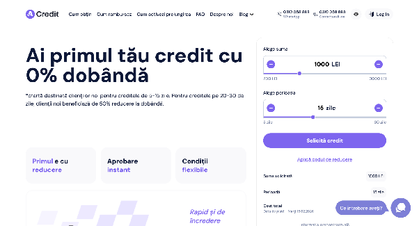 ACredit - selectare sumă credit