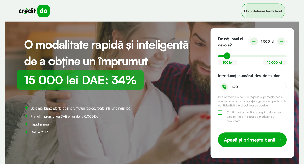 CreditDa - selectare sumă și perioadă