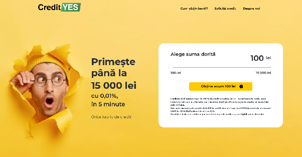 CreditYes - selectare sumă credit